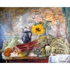 21.25 x 17 Art Flowers Vegetables Mural Ceramic Bath Backsplash Tile #867   230975392848